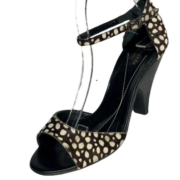 Kate Spade New York Womens Size 8 Open-Toe Heels With Animal Print - Picture 8 of 12